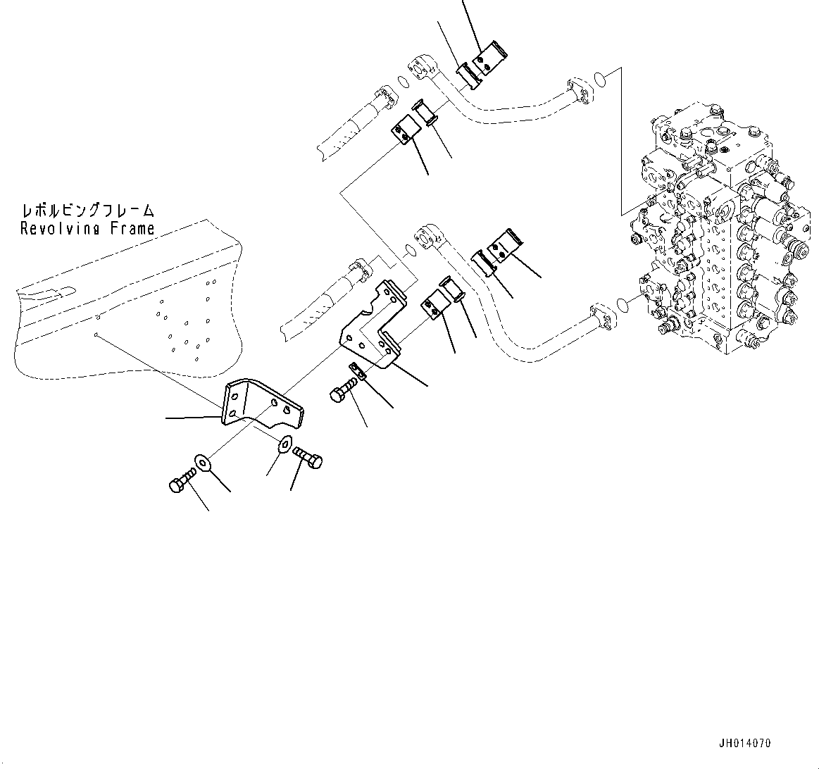 Komatsu parts book diagram for PC490LC-11 S/N 87001-UP: ARM AND BUCKET PIPING, CLAMP(#85001-)