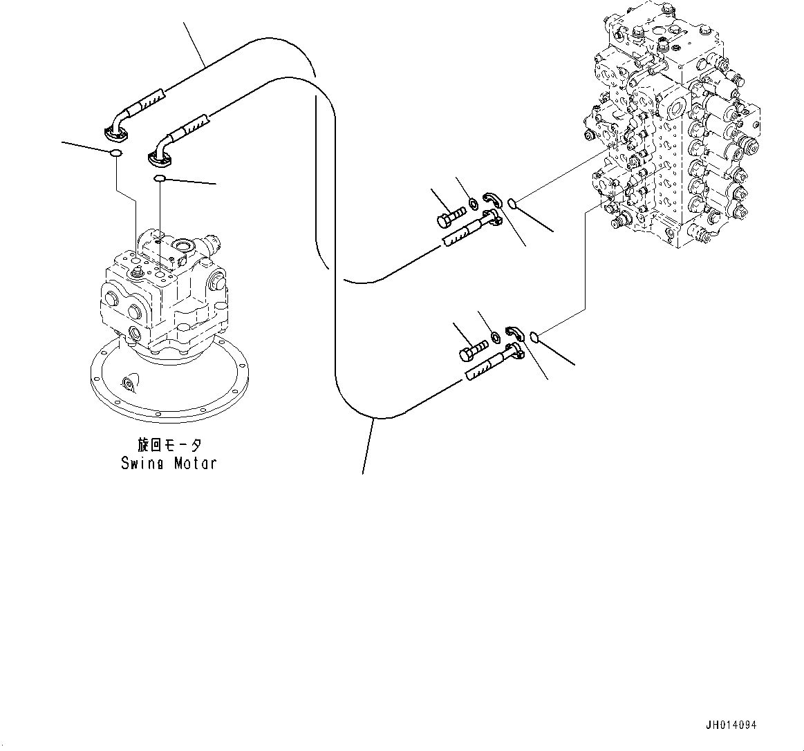 Komatsu parts book diagram for PC490LC-11 S/N 87001-UP: SWING PIPING, (#85001-)
