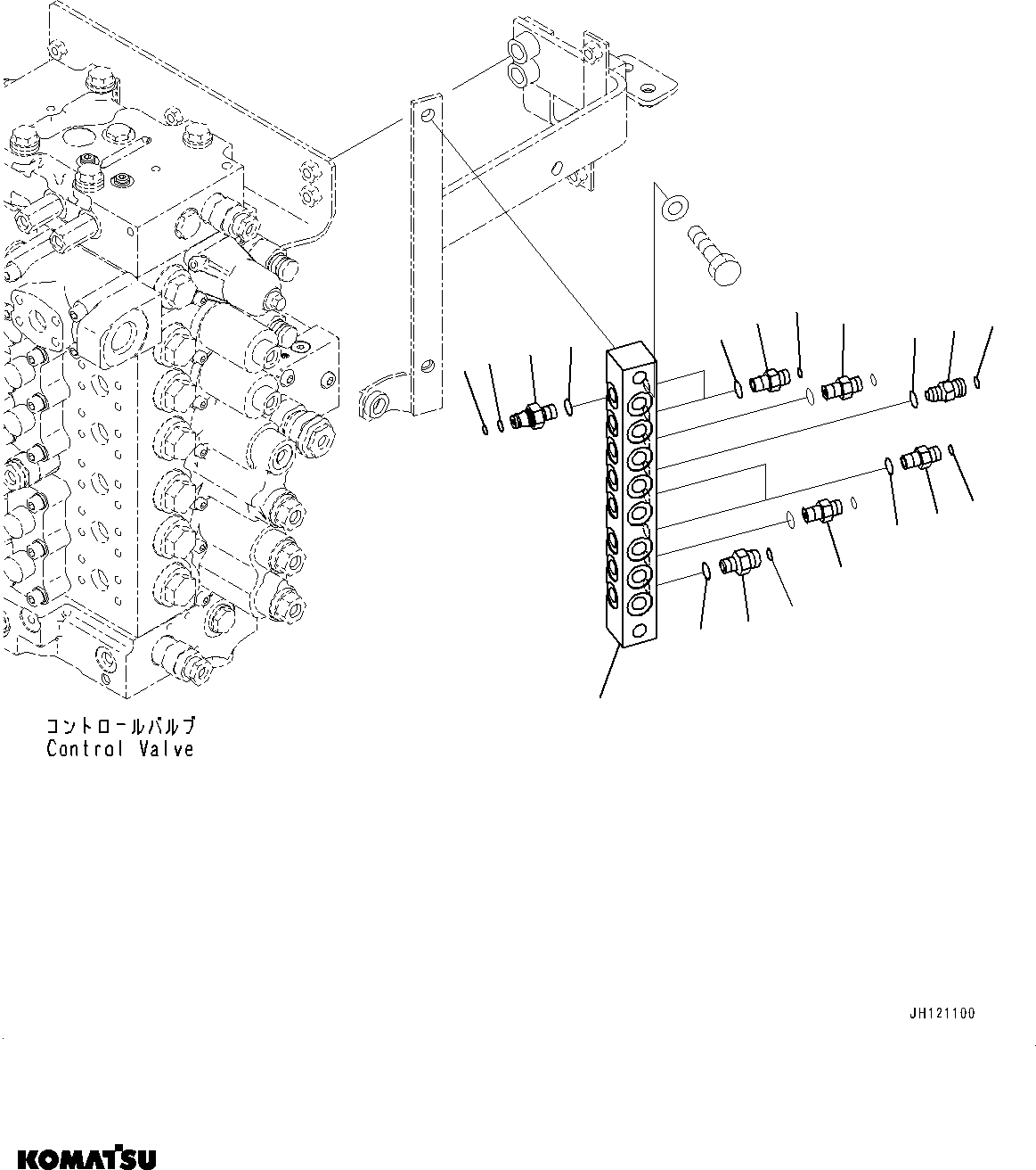 Komatsu parts book diagram for PC490LC-11 S/N 87001-UP: PRESSURE SWITCH BLOCK, BLOCK(#85001-)