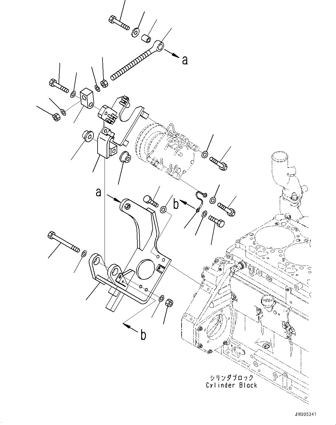 Komatsu parts book diagram for PC490LC-11 S/N 87001-UP: AIR CONDITIONER UNIT, COMPRESSOR MOUNTING(#85001-85252)
