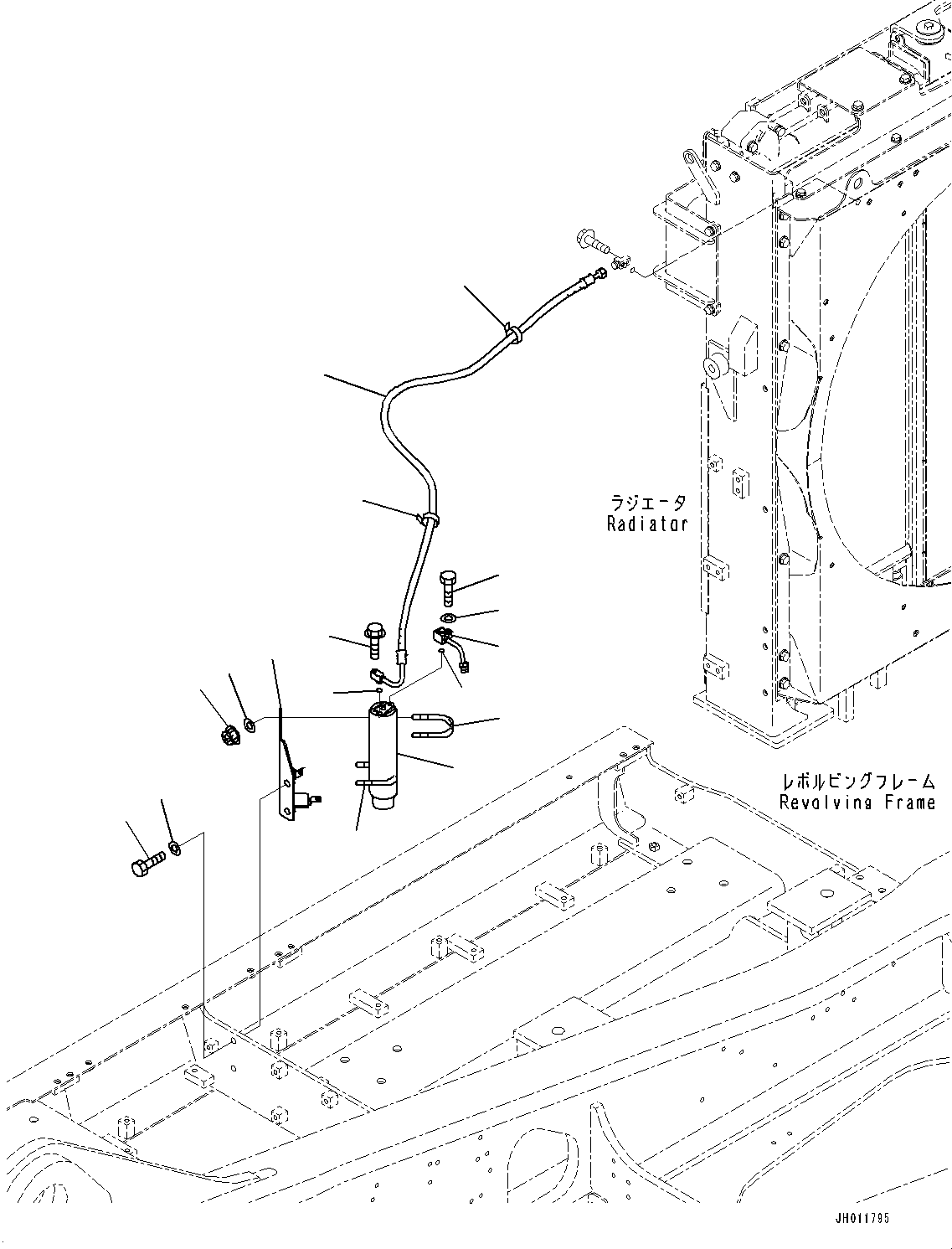 Komatsu parts book diagram for PC490LC-11 S/N 87001-UP: AIR CONDITIONER UNIT, RECEIVER TANK(#85001-)
