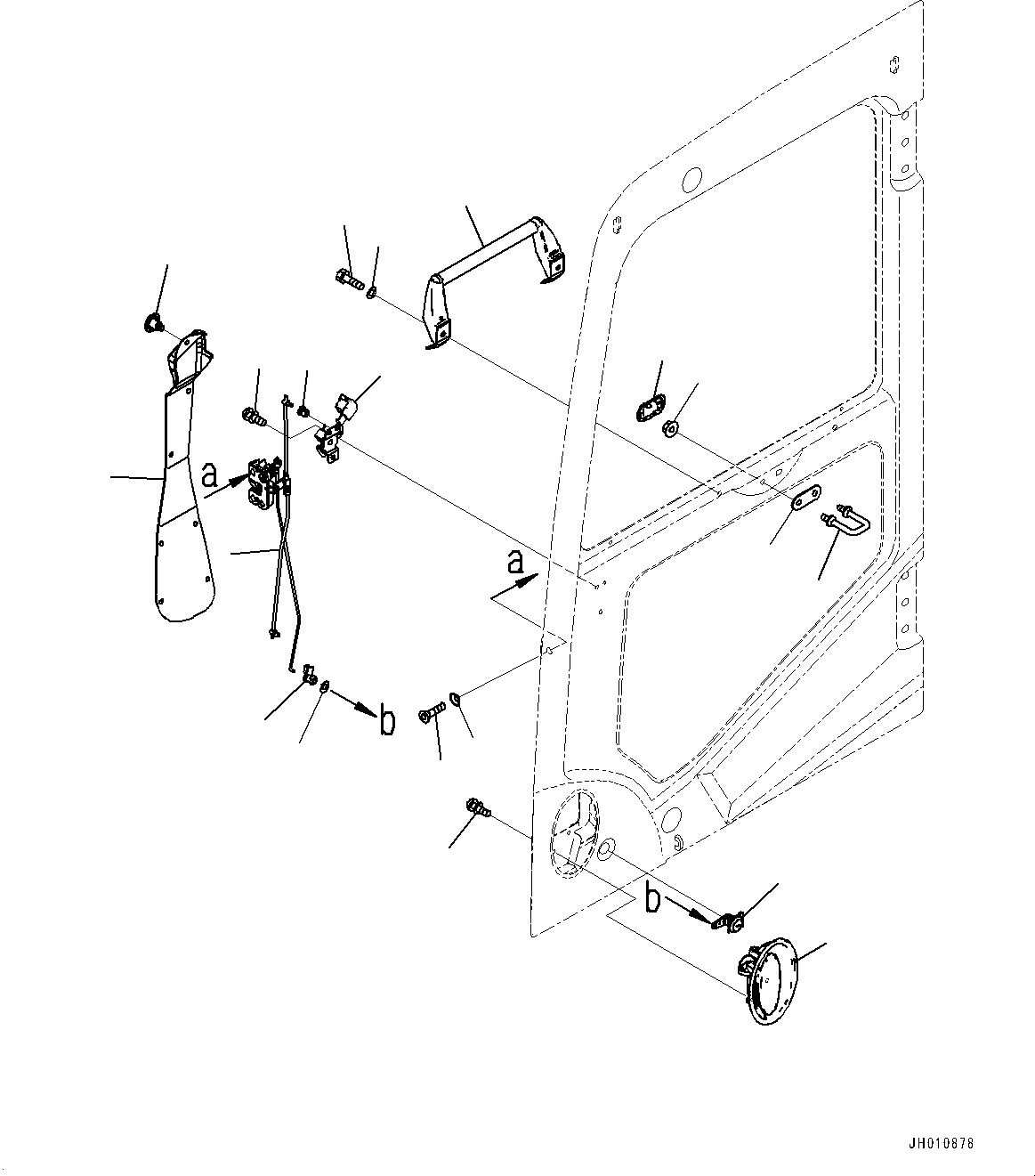 Komatsu parts book diagram for PC490LC-11 S/N 87001-UP: CAB, DOOR LOCK(#87001-)