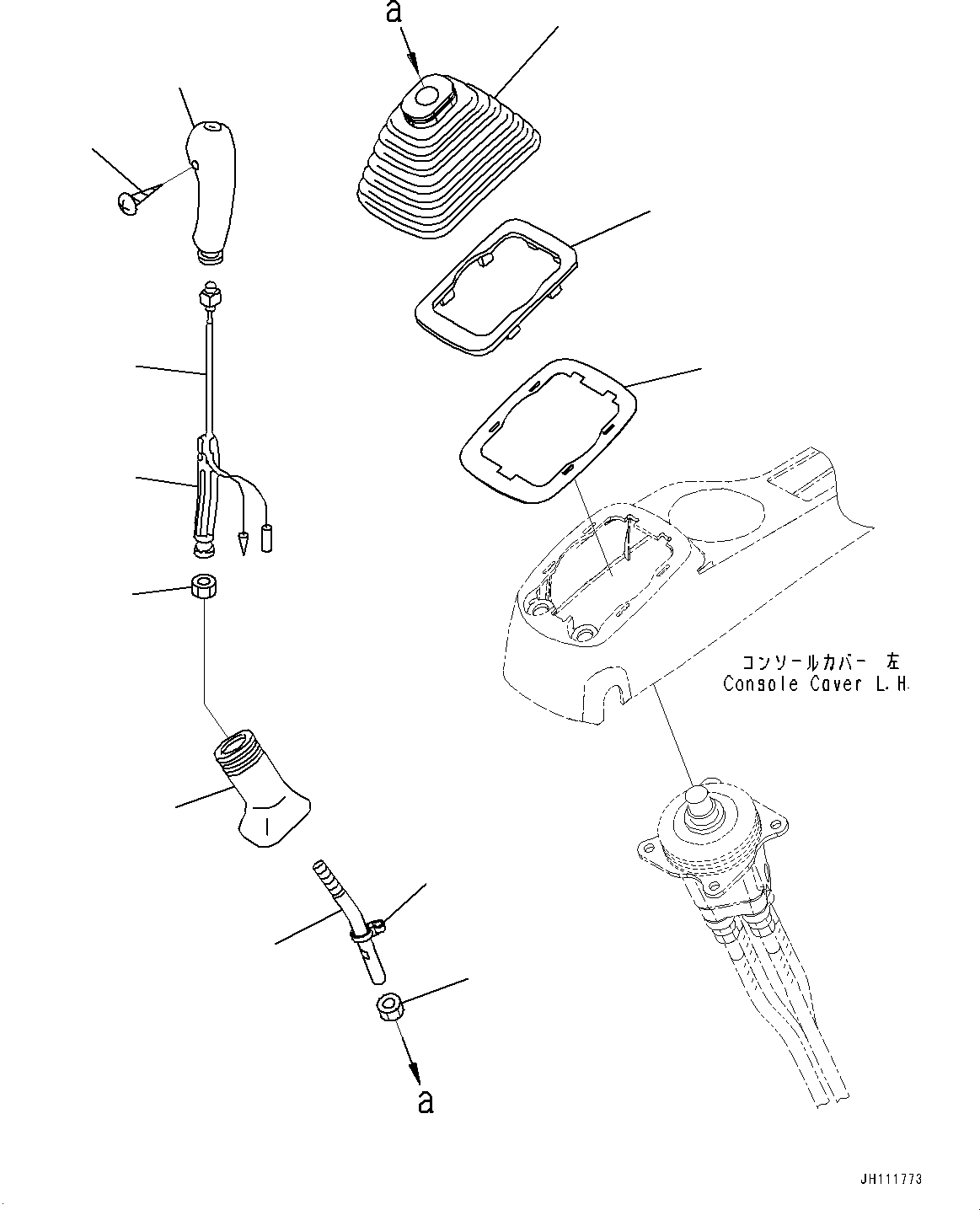 Komatsu parts book diagram for PC490LC-11 S/N 87001-UP: CAB, FLOOR, WORK EQUIPMENT CONTROL LEVER, L.H.(#87001-)