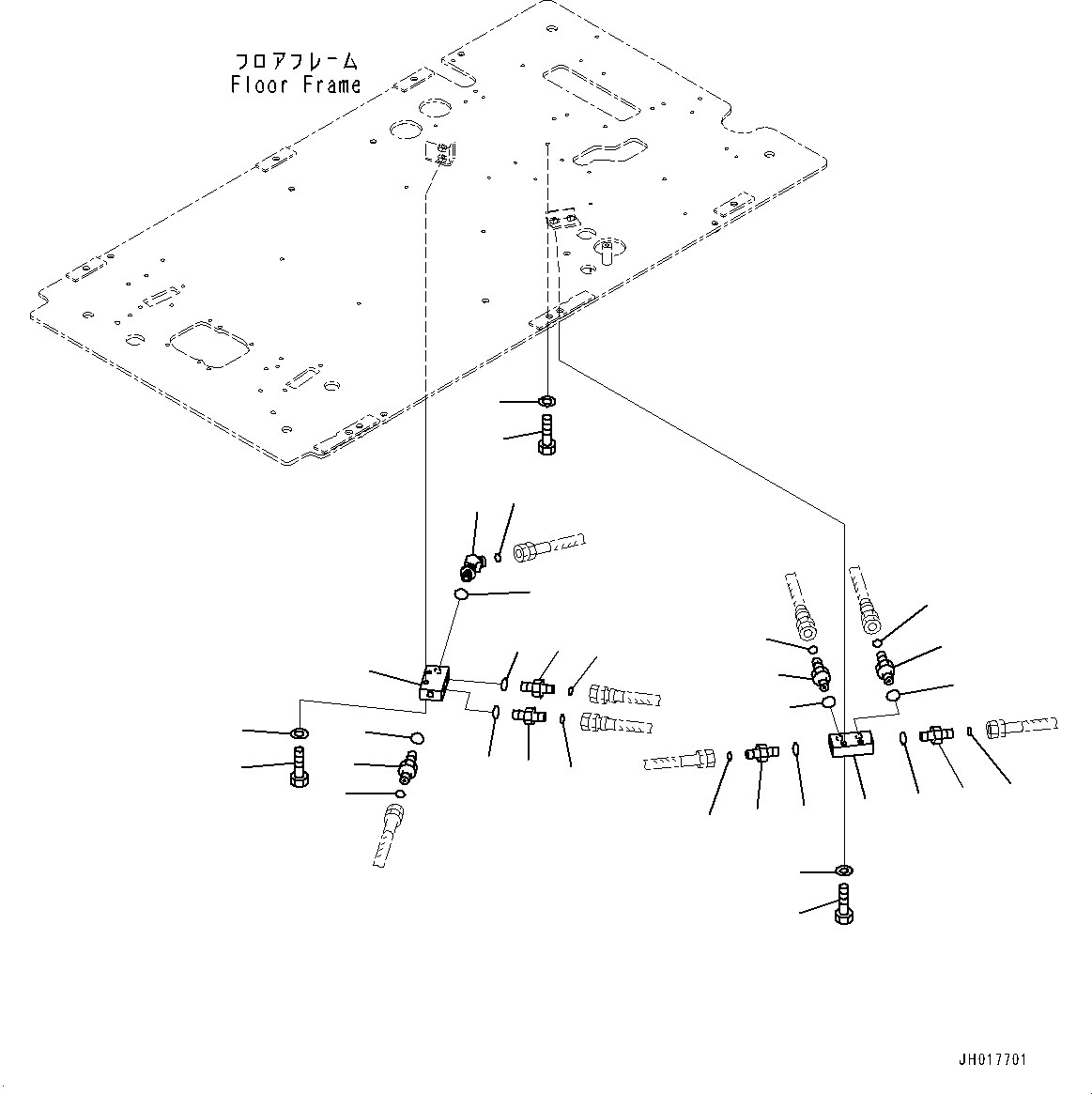 Komatsu parts book diagram for PC490LC-11 S/N 87001-UP: CAB, FLOOR, P, T BLOCK(#87001-)