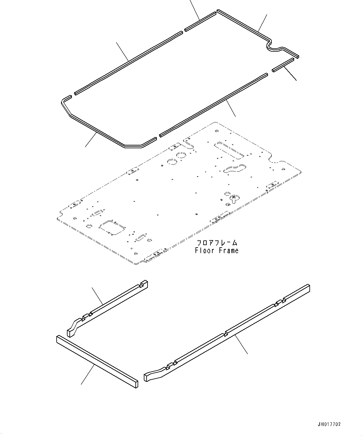 Komatsu parts book diagram for PC490LC-11 S/N 87001-UP: CAB, FLOOR, SEAL(#87001-87000)