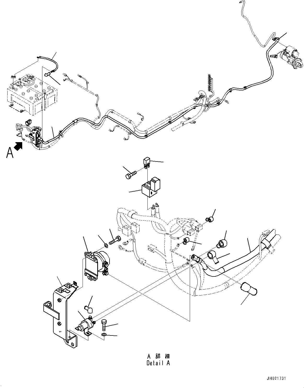 Komatsu parts book diagram for PC490LC-11 S/N 87001-UP: WIRING HARNESS, BATTERY CABLE(#87001-)