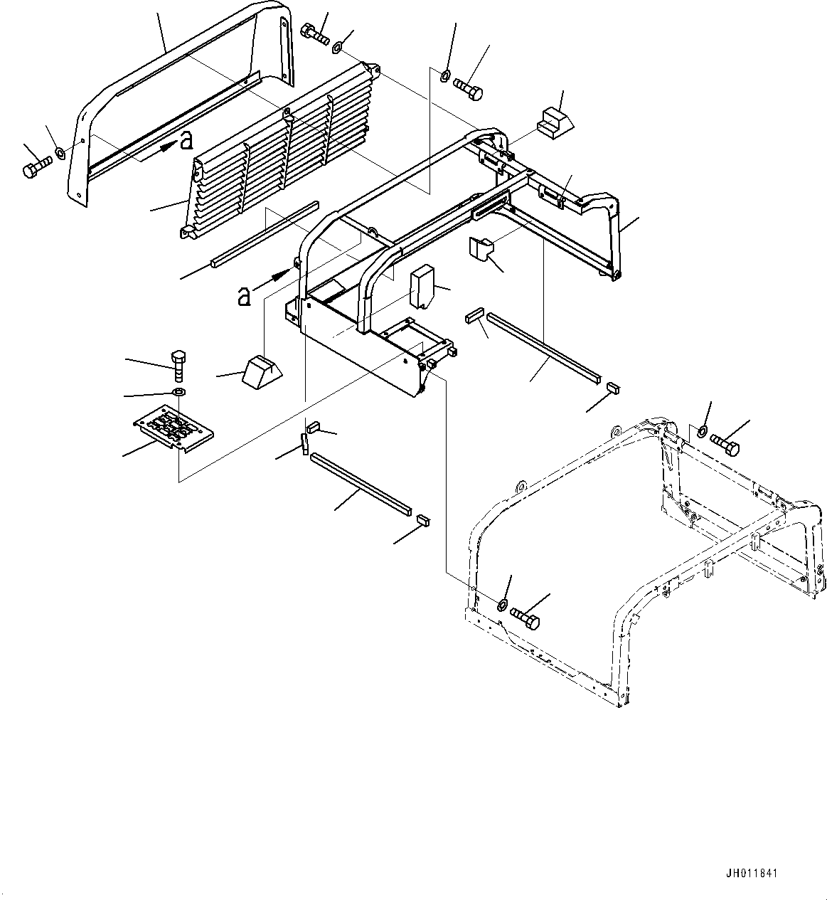 Komatsu parts book diagram for PC490LC-11 S/N 87001-UP: ENGINE HOOD, R.H. (1/2)(#85153-)