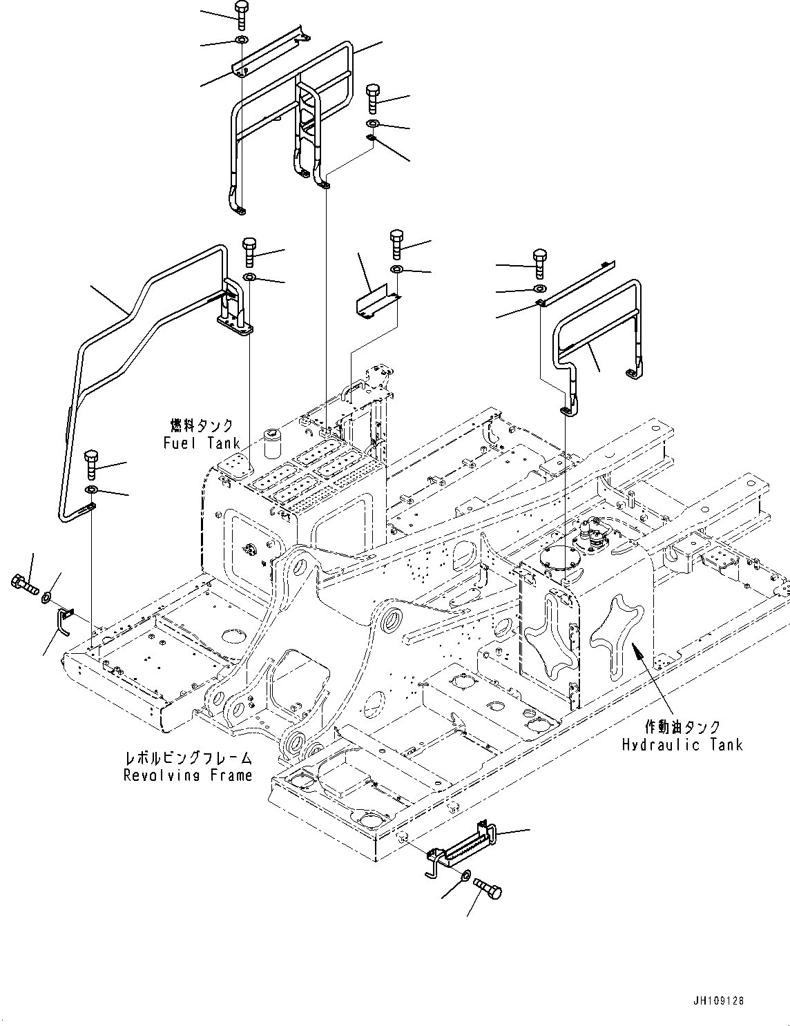Komatsu parts book diagram for PC490LC-11 S/N 87001-UP: HANDRAIL, (#85691-)