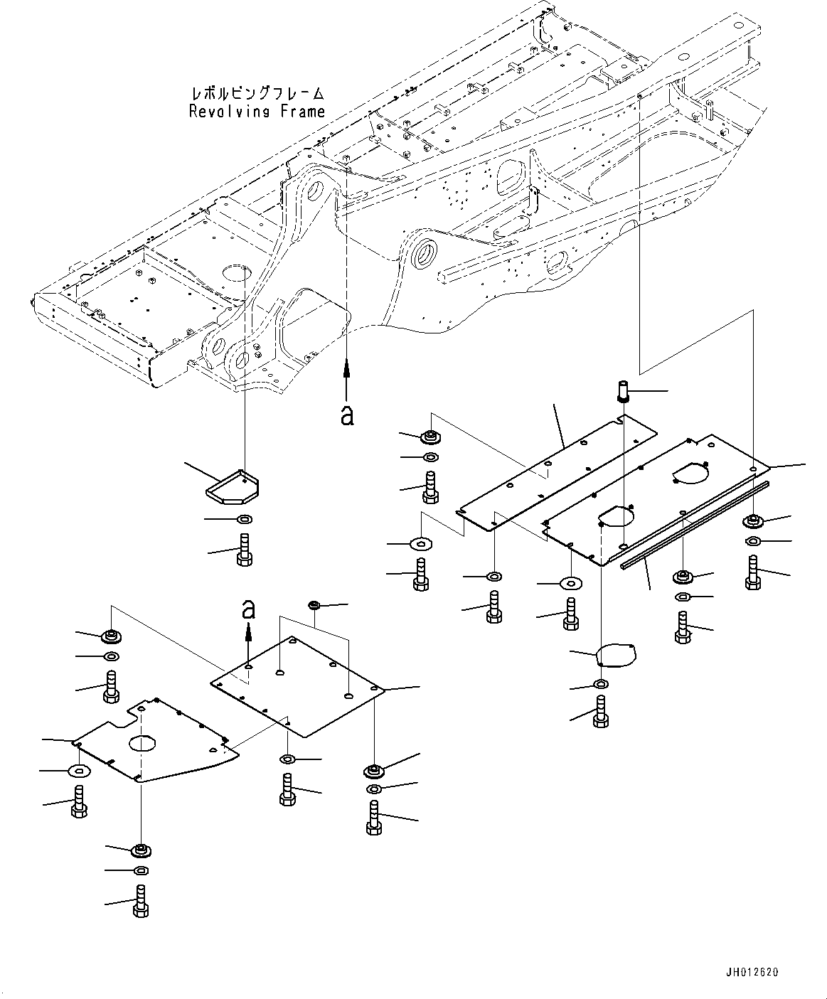 Komatsu parts book diagram for PC490LC-11 S/N 87001-UP: UNDER COVER, R.H.(#85001-)