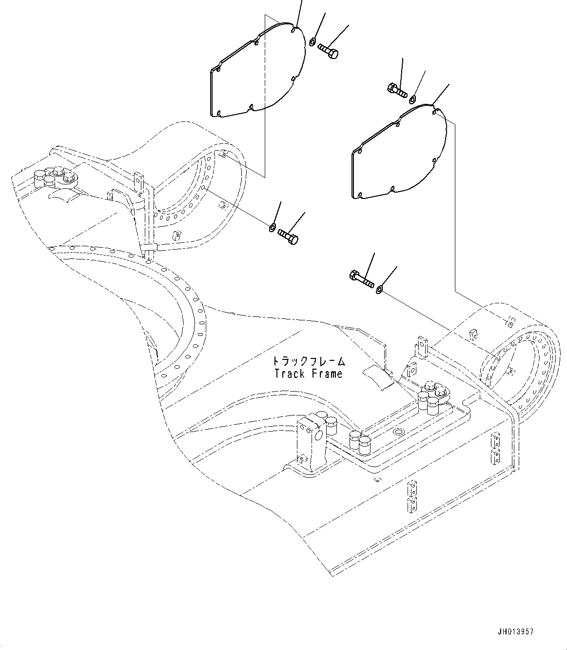 Komatsu parts book diagram for PC490LC-11 S/N 87001-UP: TRAVEL MOTOR AND FINAL DRIVE, COVER(#85814-)