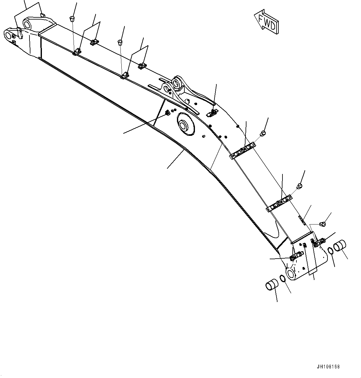 Komatsu parts book diagram for PC490LC-11 S/N 87001-UP: BOOM, BOOM AND BUSHING (7000MM HEAVY DUTY TYPE)(#85001-)