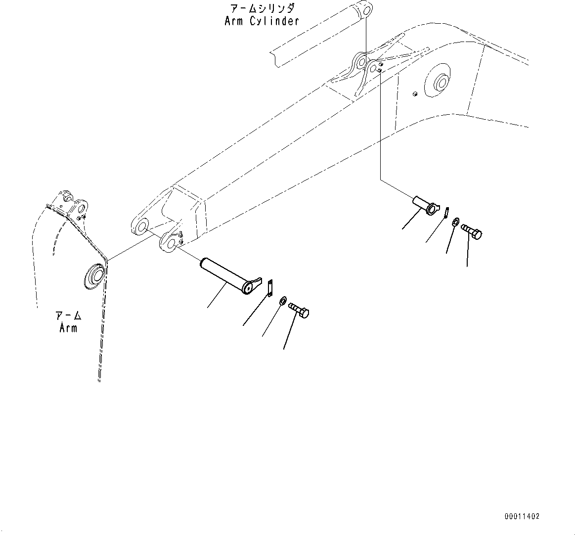 Komatsu parts book diagram for PC490LC-11 S/N 87001-UP: BOOM, TOP PIN AND BOTTOM PIN(#85001-)