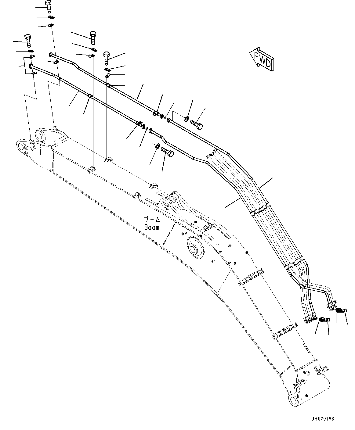 Komatsu parts book diagram for PC490LC-11 S/N 87001-UP: BOOM, BUCKET CYLINDER PIPING(#85001-)