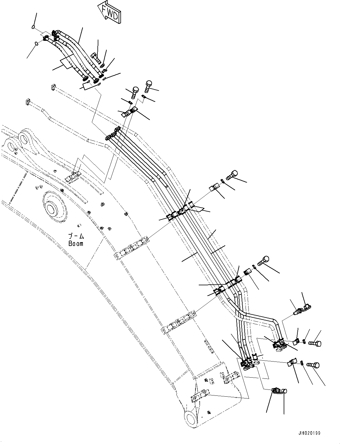 Komatsu parts book diagram for PC490LC-11 S/N 87001-UP: BOOM, ARM CYLINDER PIPING(#85001-)