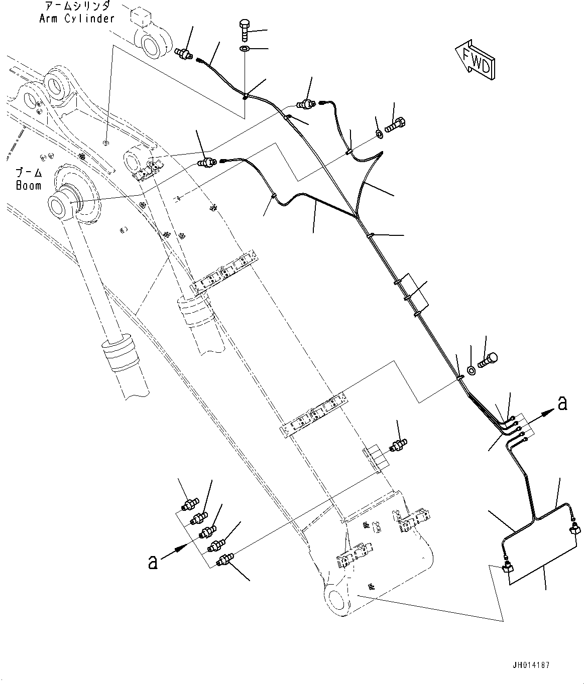 Komatsu parts book diagram for PC490LC-11 S/N 87001-UP: BOOM, BUCKET LESS LINK (LED LAMP)(#86019-86029)