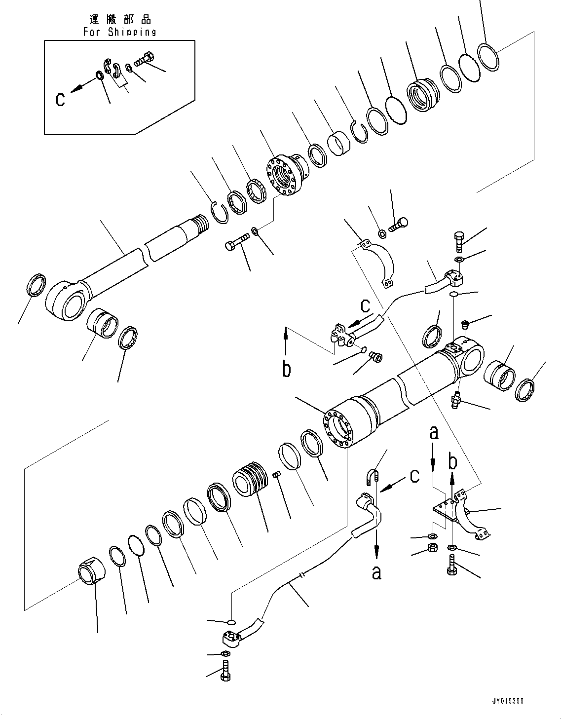 Komatsu parts book diagram for PC490LC-11 S/N 87001-UP: BOOM CYLINDER, INNER PARTS, BOOM CYLINDER, L.H.(#85001-)