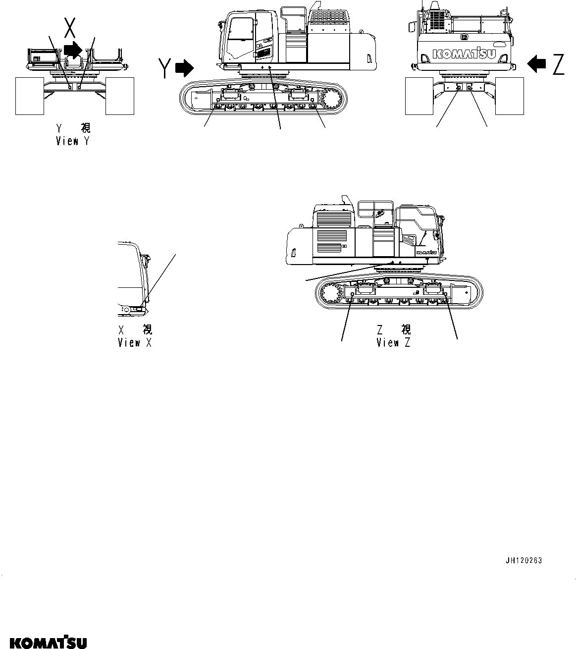 Komatsu parts book diagram for PC490LC-11 S/N 87001-UP: BALANCING POSITION AND LIFT POINT MARK, (#87001-)