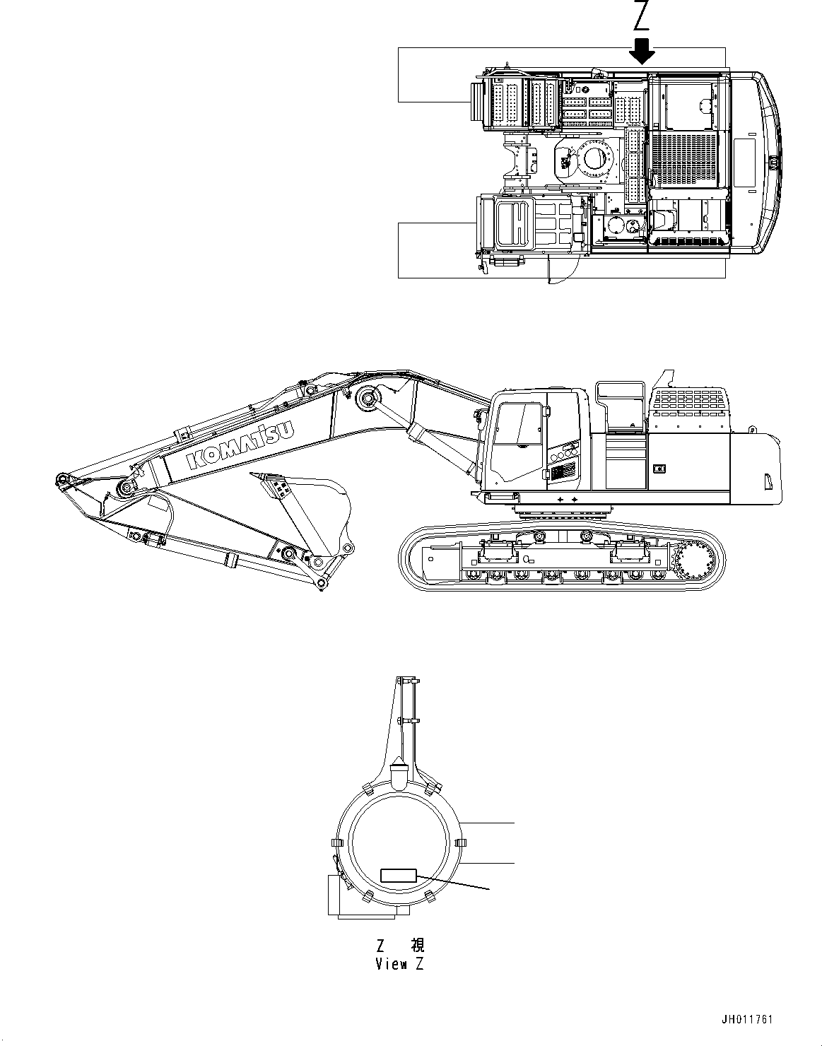 Komatsu parts book diagram for PC490LC-11 S/N 87001-UP: PLATES, AIR CLEANER, (#85001-)