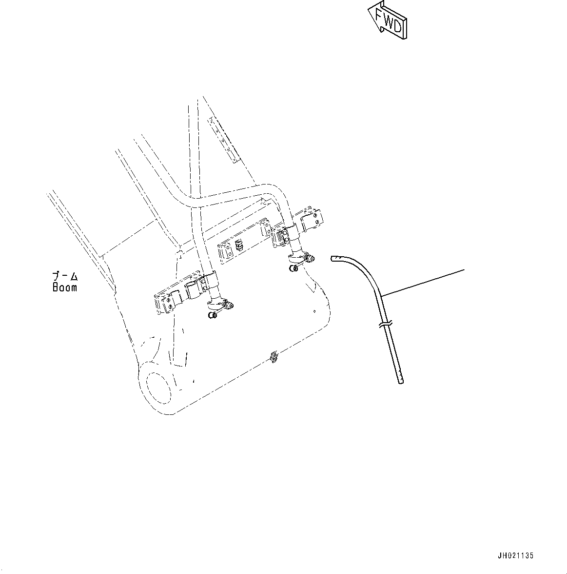 Komatsu parts book diagram for PC490LC-11 S/N 87001-UP: FLUSHING PARTS AND DRAIN HOSE, TUBE(#85244-)