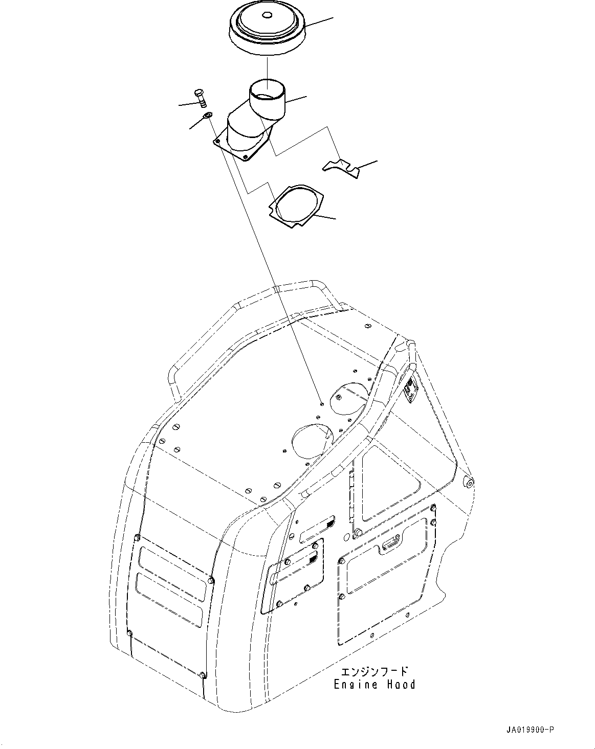Komatsu parts book diagram for D61PX-24 S/N 48001-UP: RAIN GUARD, (#40001-)