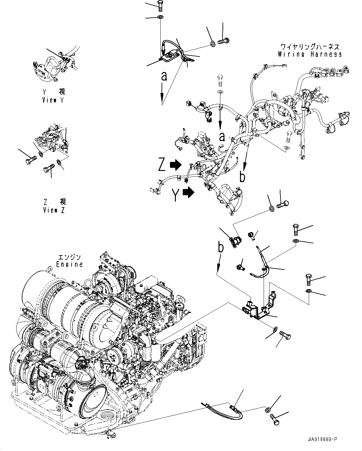 Komatsu parts book diagram for D61PX-24 S/N 48001-UP: ENGINE WIRING HARNESS, HEATER SWITCH(#46272-)