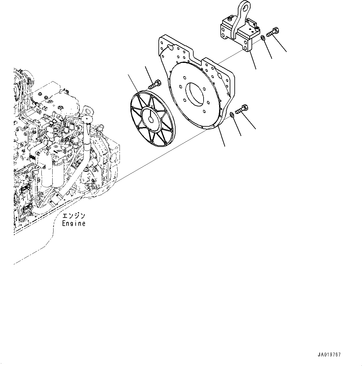 Komatsu parts book diagram for D61PX-24 S/N 48001-UP: DAMPER, (#40001-40753)