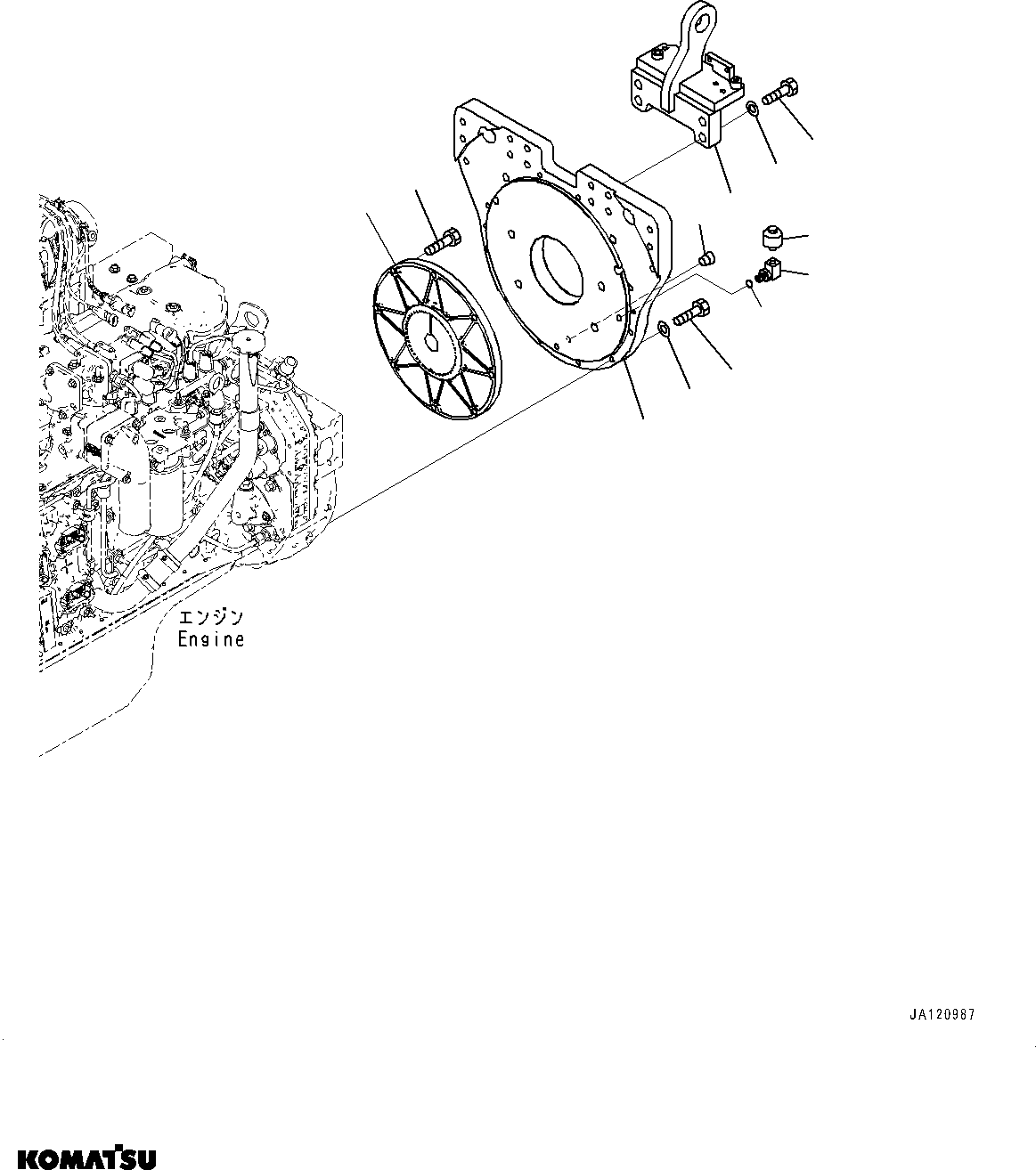 Komatsu parts book diagram for D61PX-24 S/N 48001-UP: DAMPER
