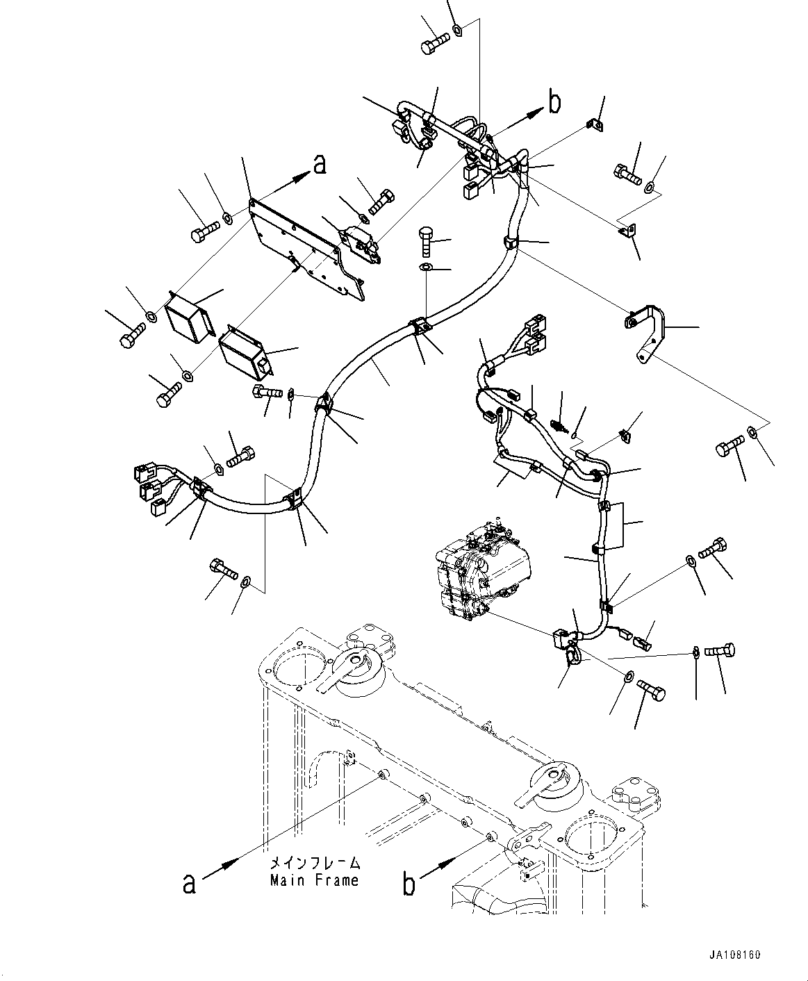 Komatsu parts book diagram for D61PX-24 S/N 48001-UP: ELECTRIC WIRING HARNESS, WIRING HARNESS AND MOUNTING(#45001-45678)
