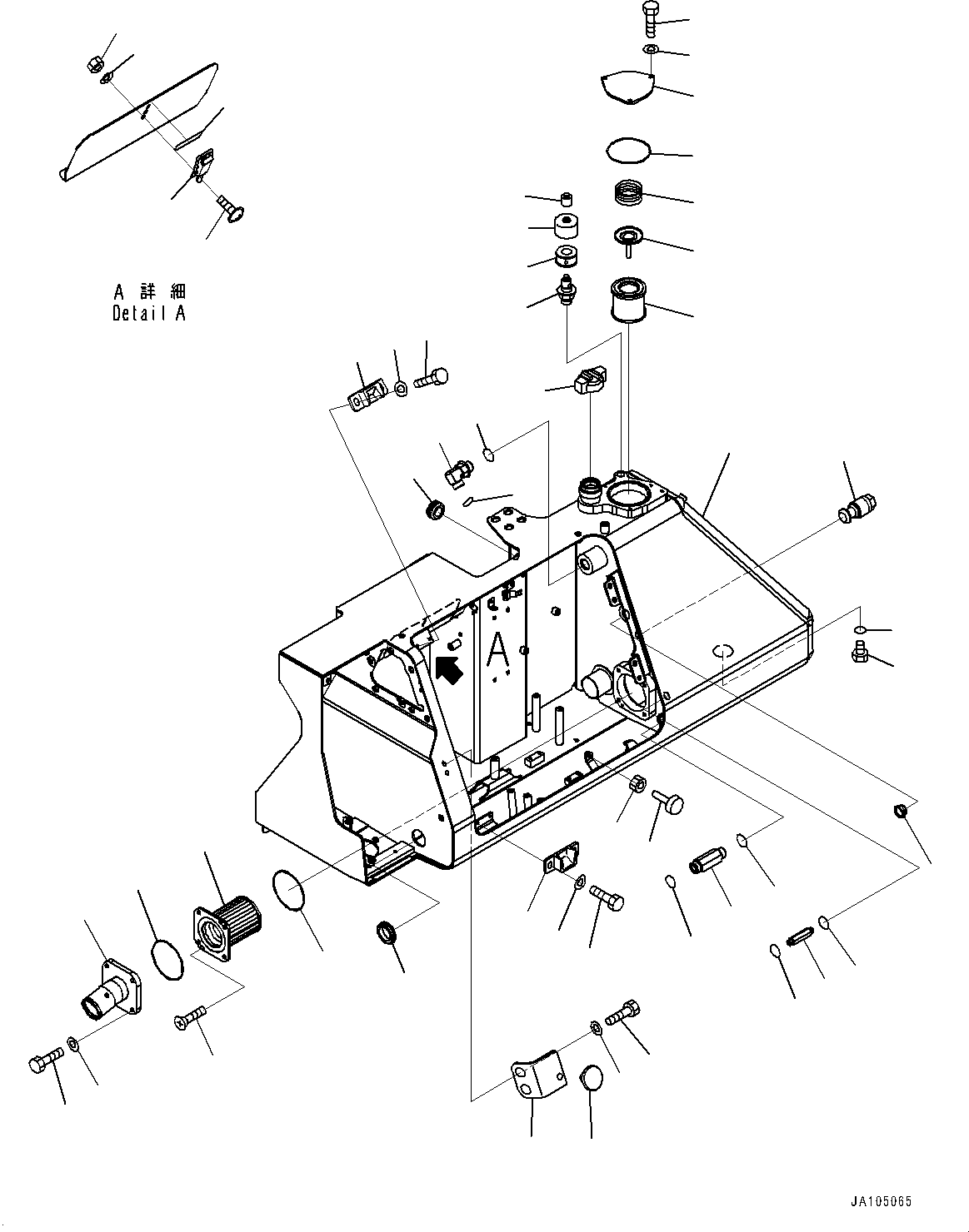 Komatsu parts book diagram for D61PX-24 S/N 48001-UP: HYDRAULIC TANK, TANK AND BREATHER(#45001-)