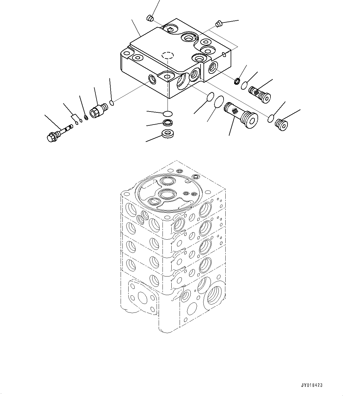 Komatsu parts book diagram for D61PX-24 S/N 48001-UP: CONTROL VALVE, 4-VALVE (6/10)(#40001-)