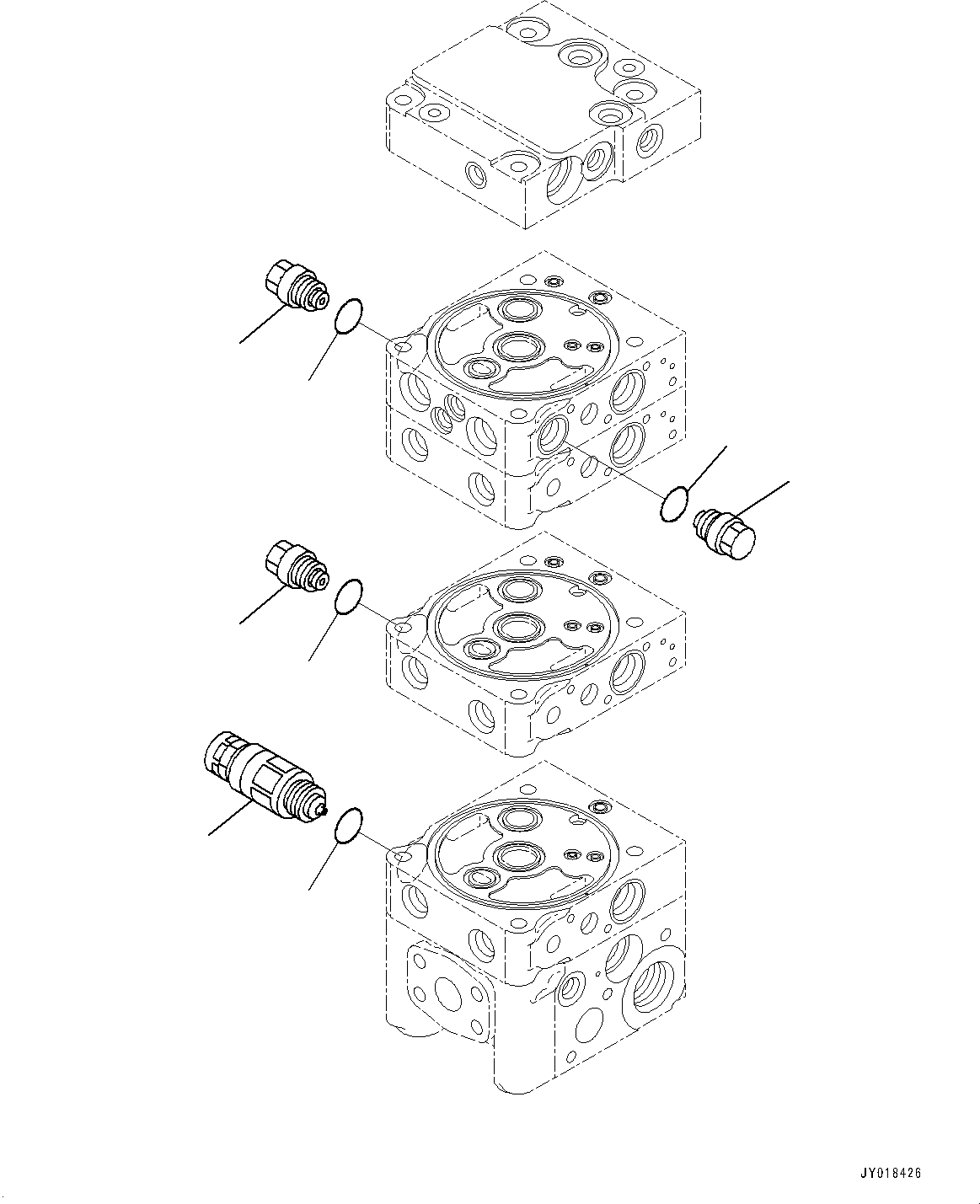 Komatsu parts book diagram for D61PX-24 S/N 48001-UP: CONTROL VALVE, 4-VALVE (9/10)(#40001-)
