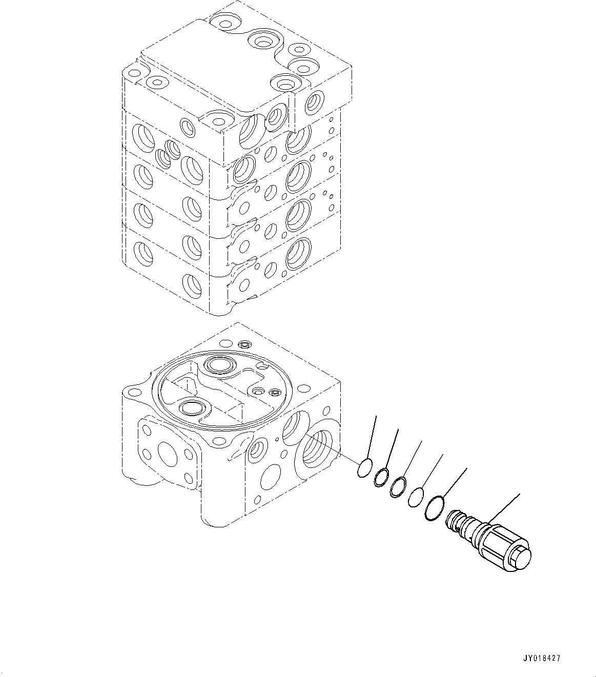 Komatsu parts book diagram for D61PX-24 S/N 48001-UP: CONTROL VALVE, 4-VALVE (10/10)(#40001-)