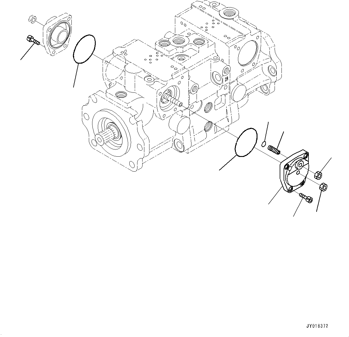 Komatsu parts book diagram for D61PX-24 S/N 48001-UP: HYDRAULIC PUMP, HST PUMP (5/11)(#40001-46683)
