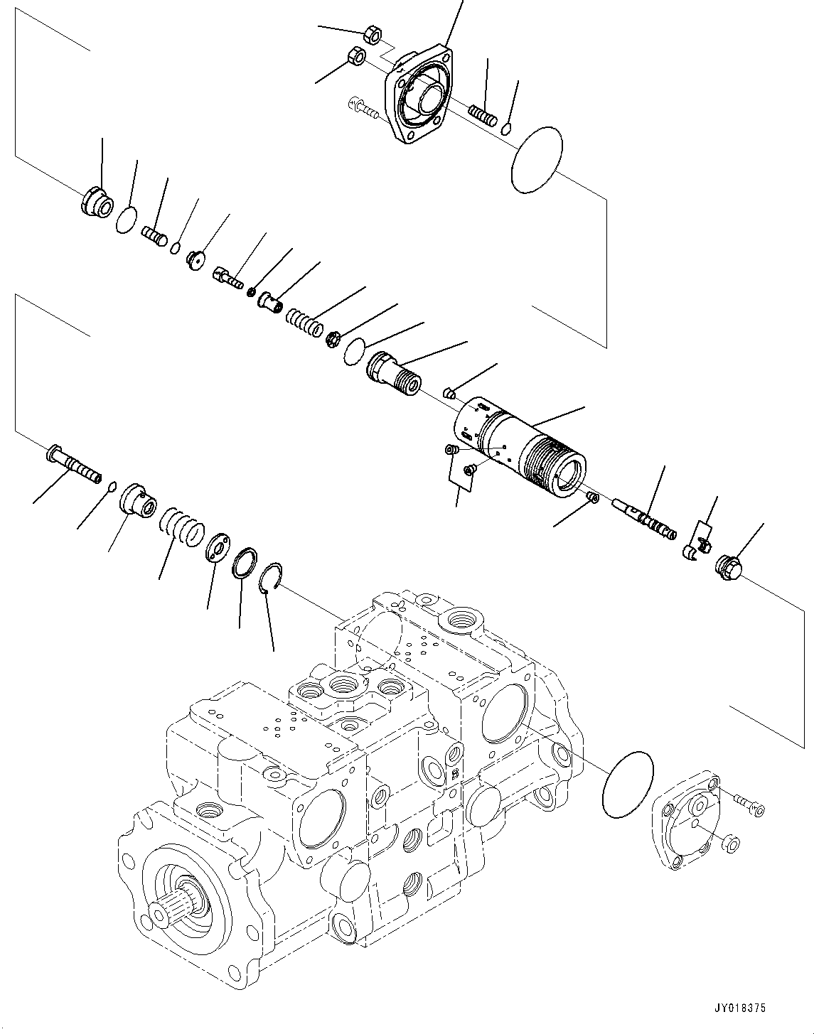 Komatsu parts book diagram for D61PX-24 S/N 48001-UP: HYDRAULIC PUMP, HST PUMP (8/11)(#40001-46683)