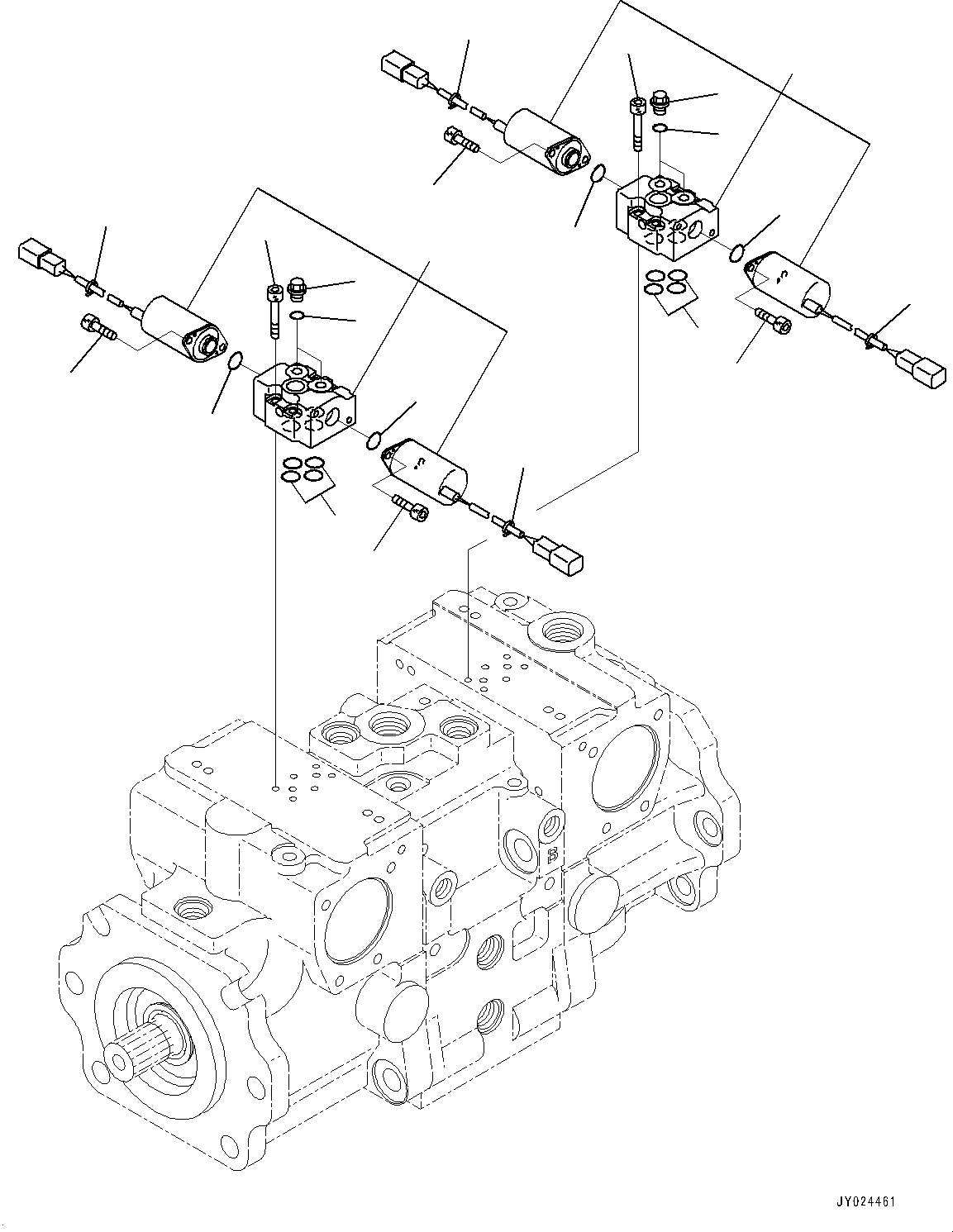 Komatsu parts book diagram for D61PX-24 S/N 48001-UP: HYDRAULIC PUMP, HST PUMP (11/11)(#40001-46683)