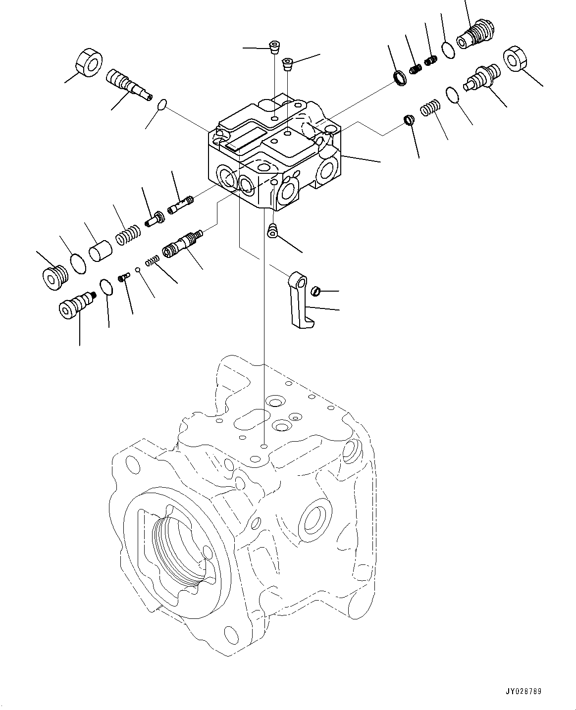 Komatsu parts book diagram for D61PX-24 S/N 48001-UP: HYDRAULIC PUMP, WORK EQUIPMENT AND FAN PUMP (3/4)(#40001-)
