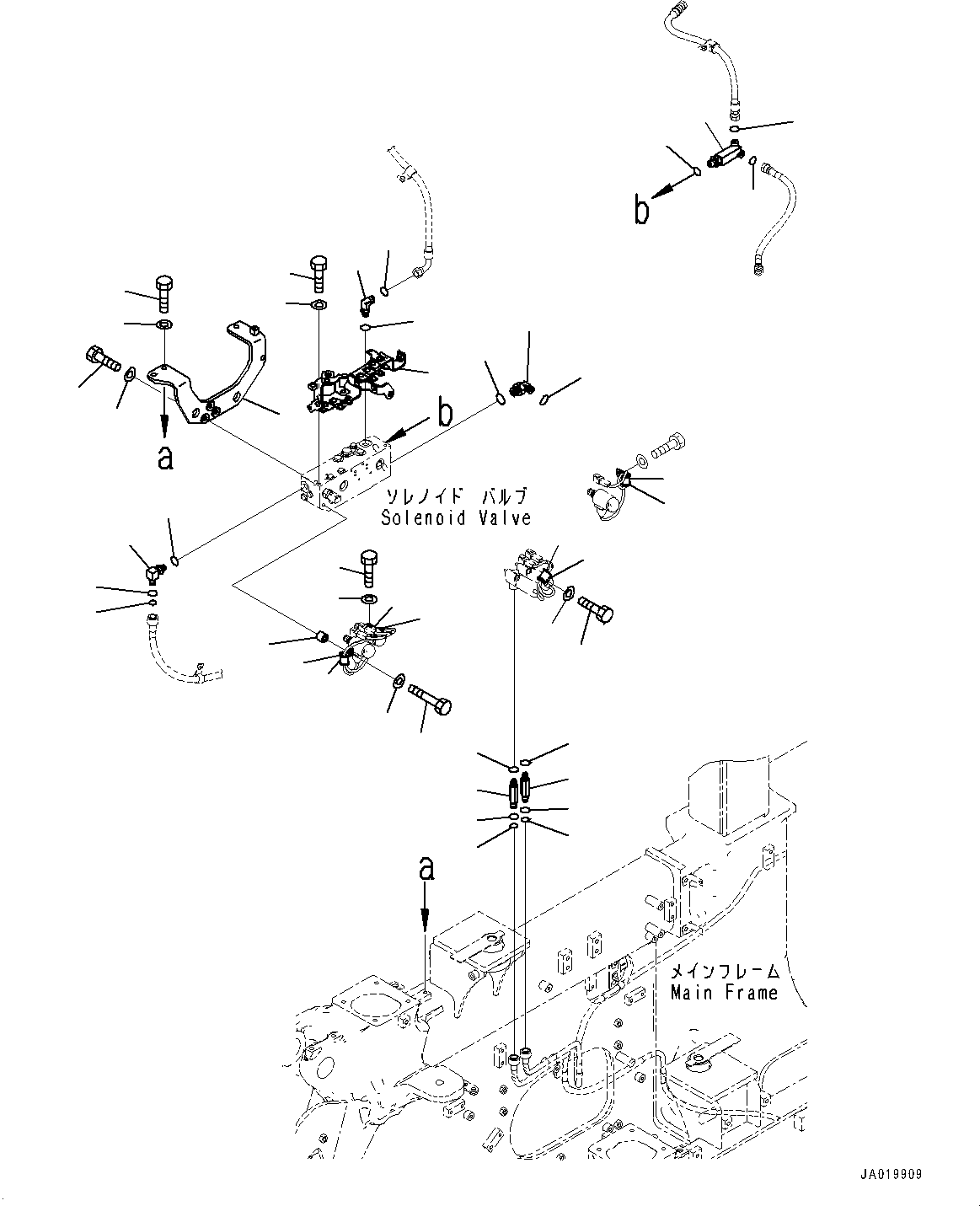 Komatsu parts book diagram for D61PX-24 S/N 48001-UP: PROPORTIONAL PRESSURE CONTROL (PPC) PIPING, SOLENOID VALVE RELATED PARTS(#45001-)