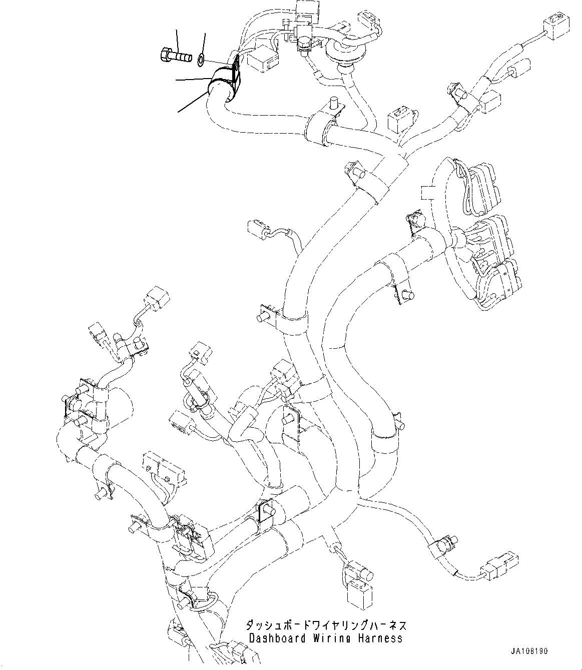 Komatsu parts book diagram for D61PX-24 S/N 48001-UP: PROPORTIONAL PRESSURE CONTROL (PPC) PIPING, WIRING HARNESS CLAMP(#45001-)