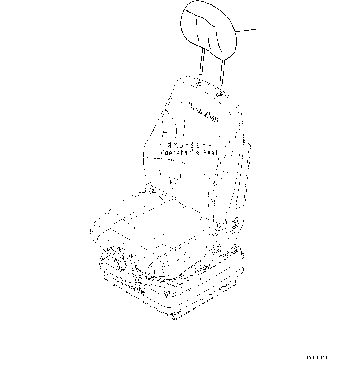 Komatsu parts book diagram for D61PX-24 S/N 48001-UP: OPERATOR'S SEAT HEADREST, (GRAMMER)(#40001-)