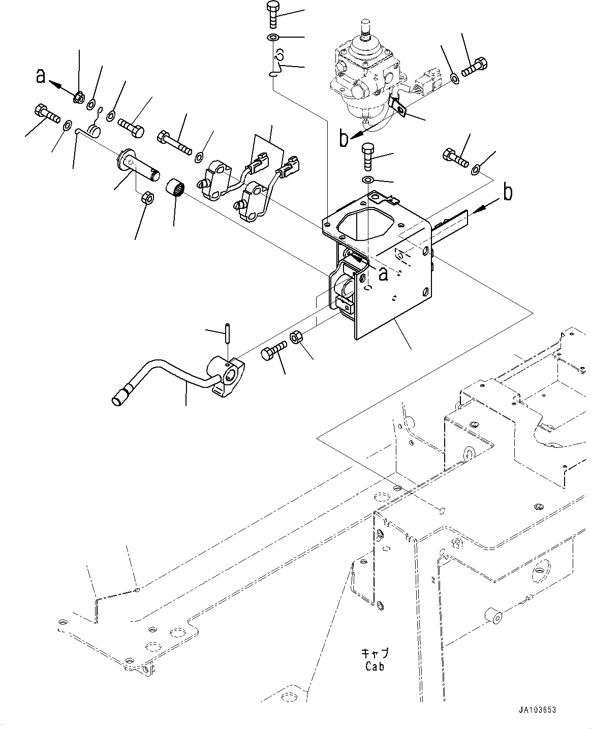 Komatsu parts book diagram for D61PX-24 S/N 48001-UP: CAB, PARKING BRAKE LEVER(#46272-)