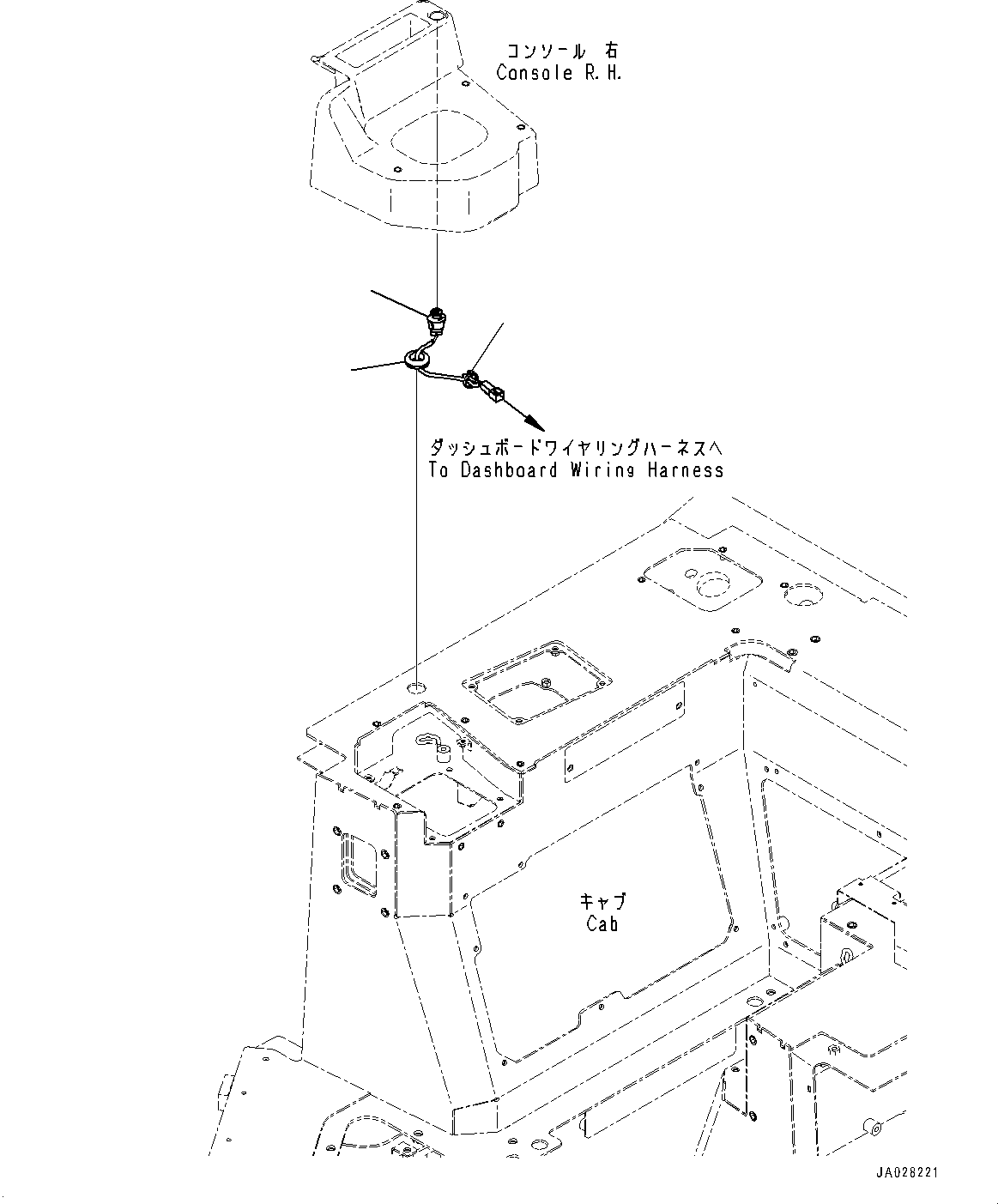 Komatsu parts book diagram for D61PX-24 S/N 48001-UP: CAB, HORN SWITCH(#46272-)
