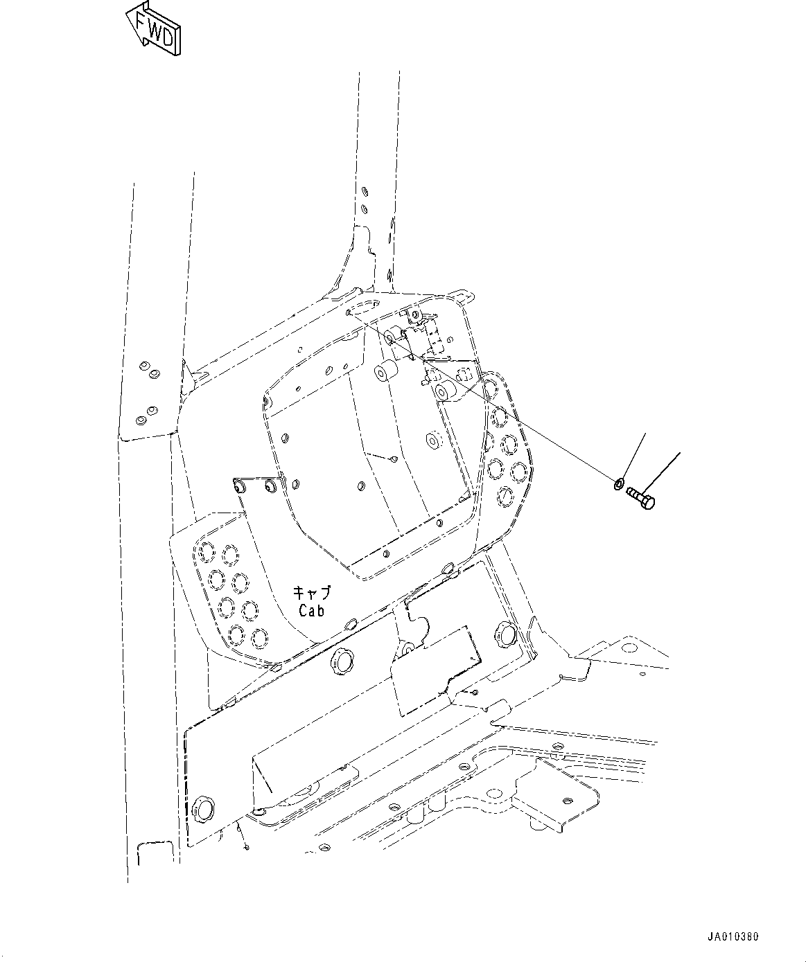Komatsu parts book diagram for D61PX-24 S/N 48001-UP: CAB, BOLT(#46272-)