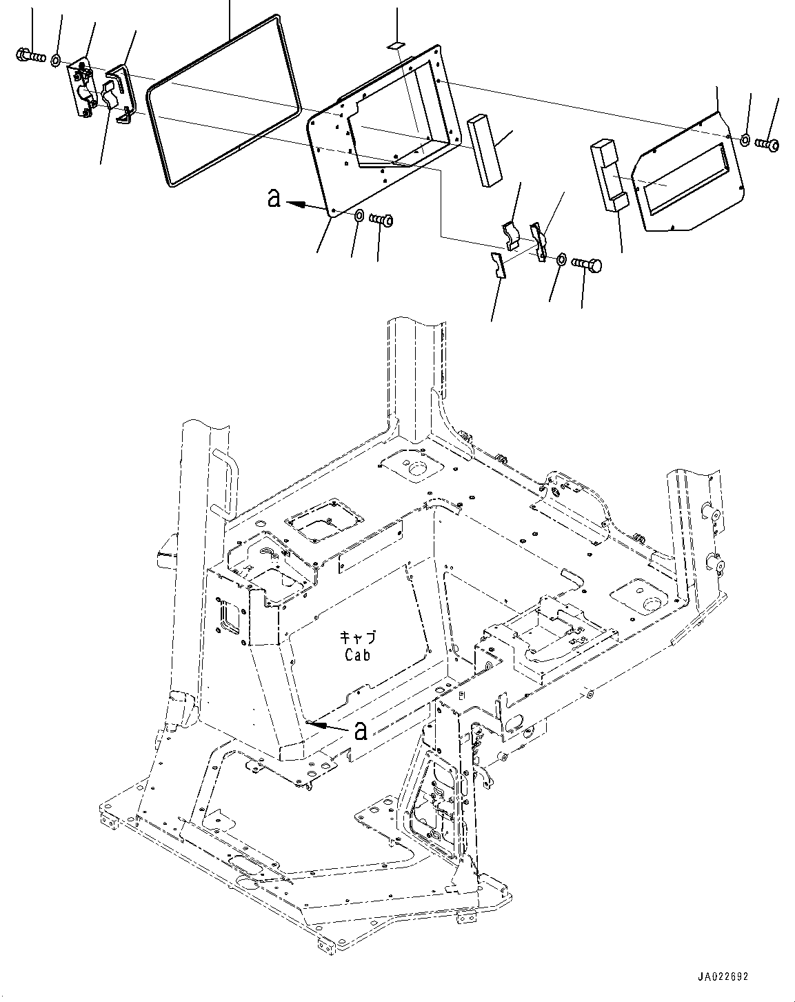 Komatsu parts book diagram for D61PX-24 S/N 48001-UP: CAB, FLOOR COVER(#46272-)