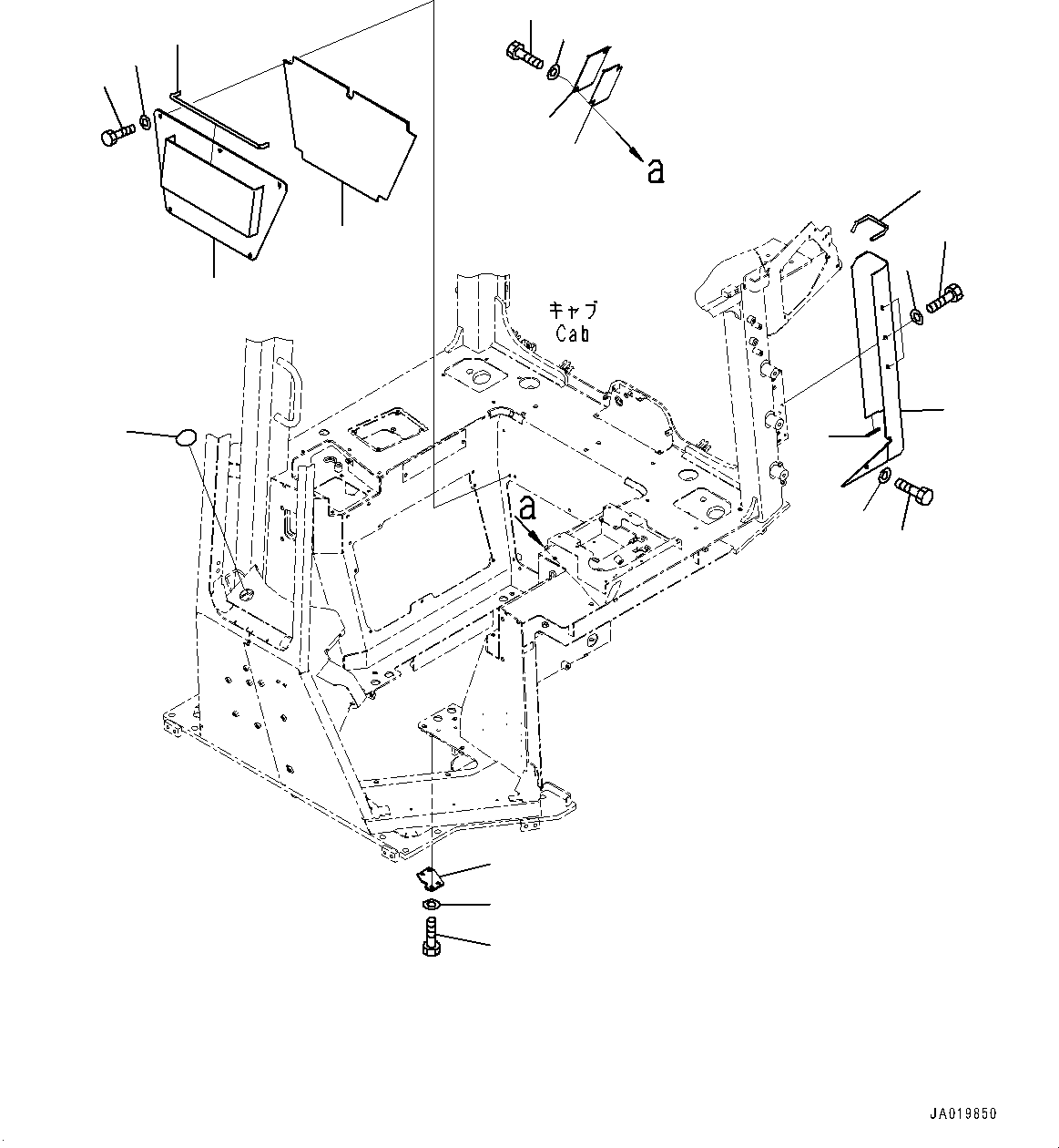 Komatsu parts book diagram for D61PX-24 S/N 48001-UP: CAB ELECTRICAL UNIT, COVER AND SHEET(#45001-)