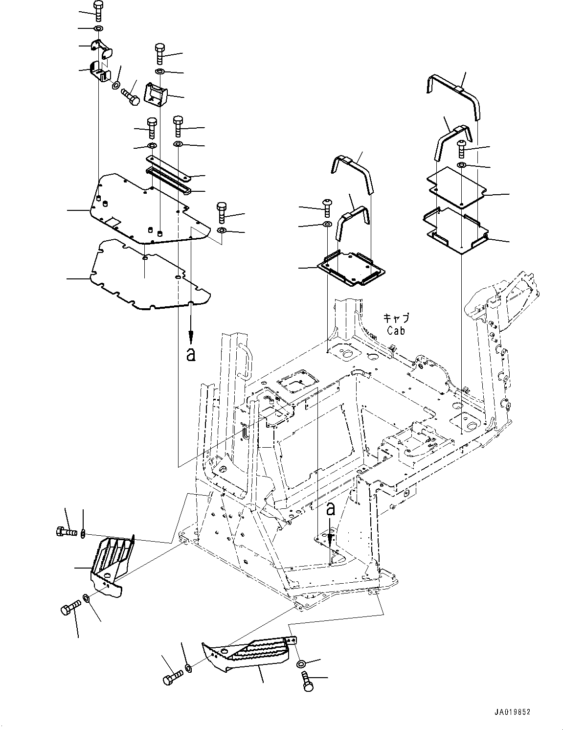 Komatsu parts book diagram for D61PX-24 S/N 48001-UP: CAB ELECTRICAL UNIT, BRACKET(#45001-)