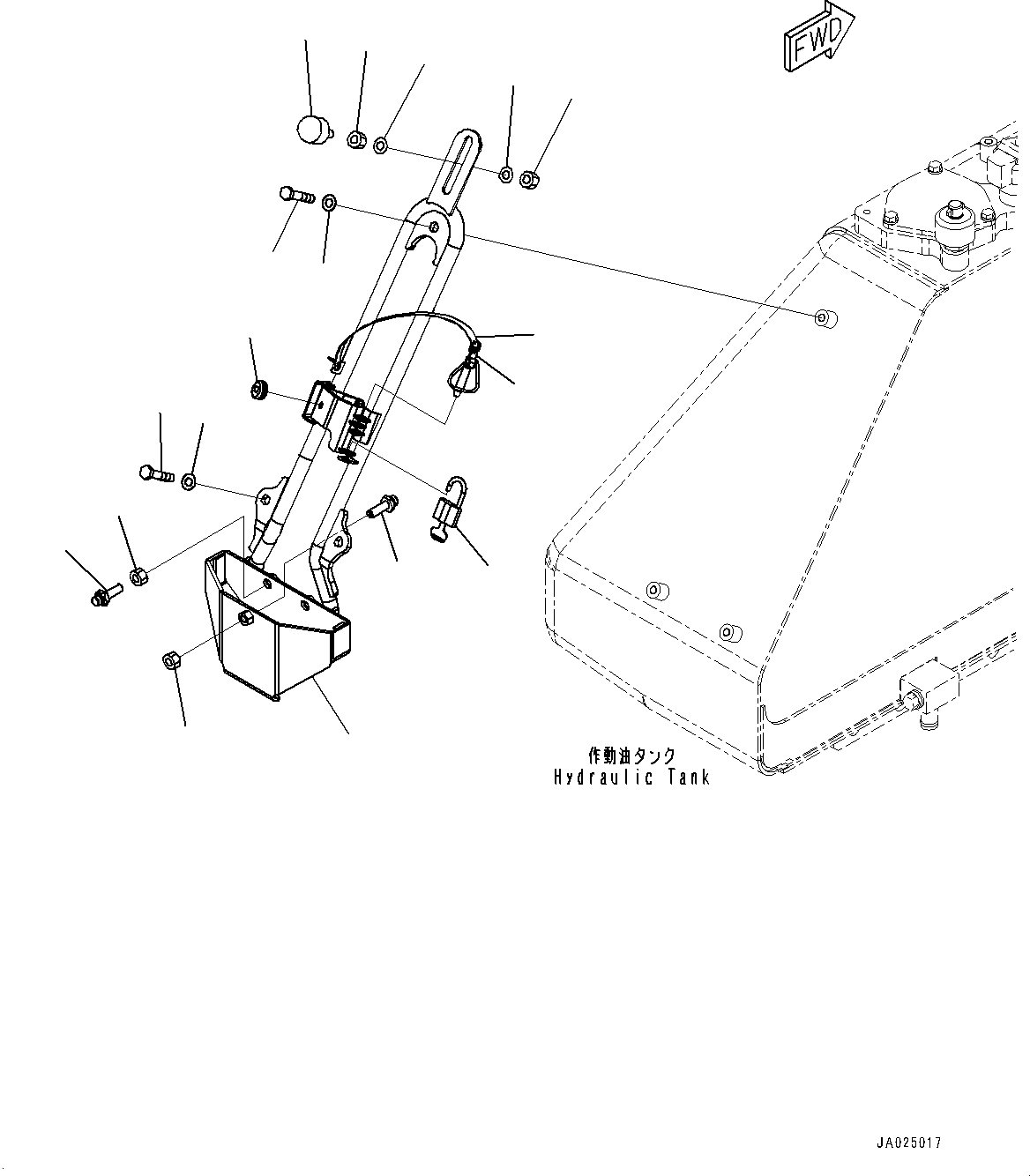 Komatsu parts book diagram for D61PX-24 S/N 48001-UP: SHOVEL HOLDER, (#40001-)