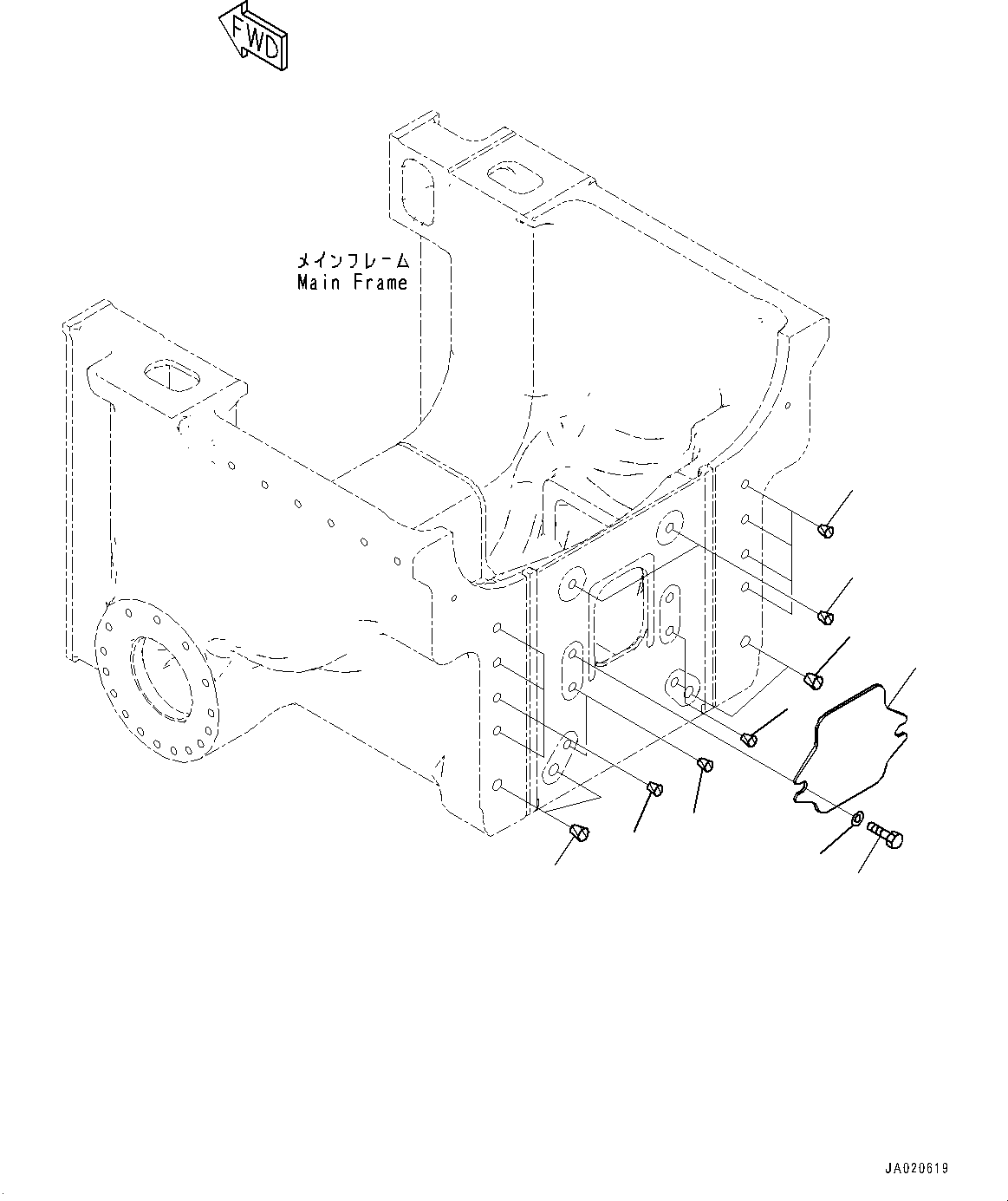 Komatsu parts book diagram for D61PX-24 S/N 48001-UP: REAR COVER, (#40001-)