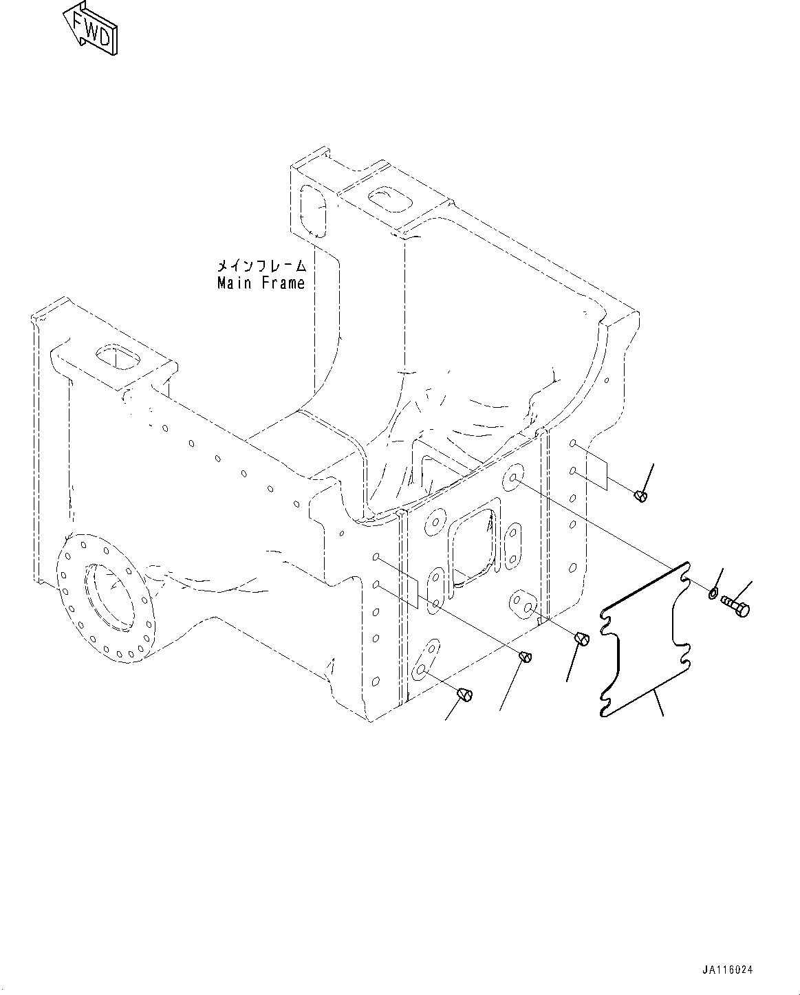 Komatsu parts book diagram for D61PX-24 S/N 48001-UP: REAR COVER, (LONG DRAWBAR TYPE)(#46272-)