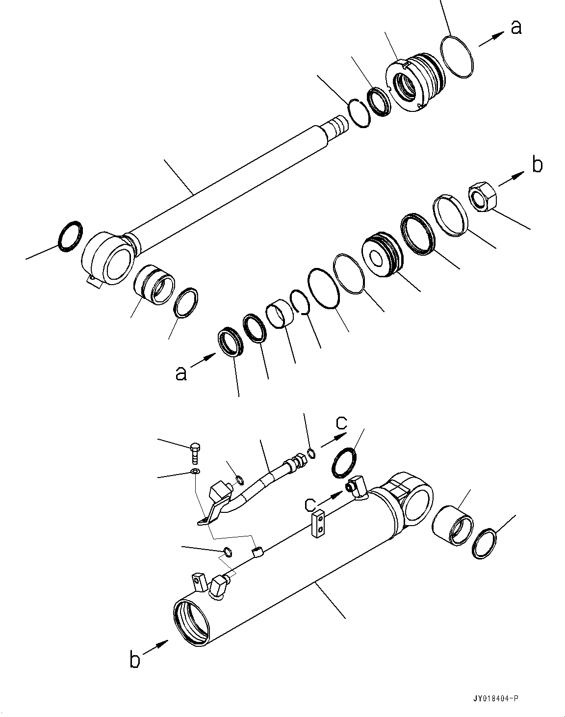 Komatsu parts book diagram for D61PX-24 S/N 48001-UP: BLADE LIFT CYLINDER, R.H.(#40001-)