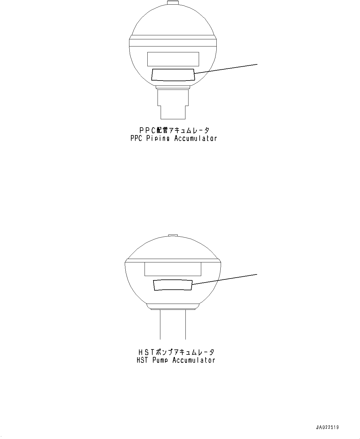 Komatsu parts book diagram for D61PX-24 S/N 48001-UP: HAZARD LEVEL PLATES, (#40001-)